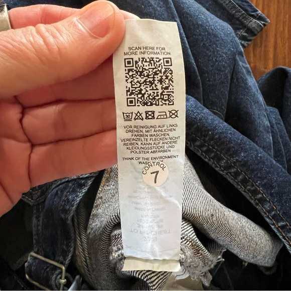 NWOT ASOS Design Baggy Denim Overalls in Dark Wash size 2XS - Picture 8 of 12